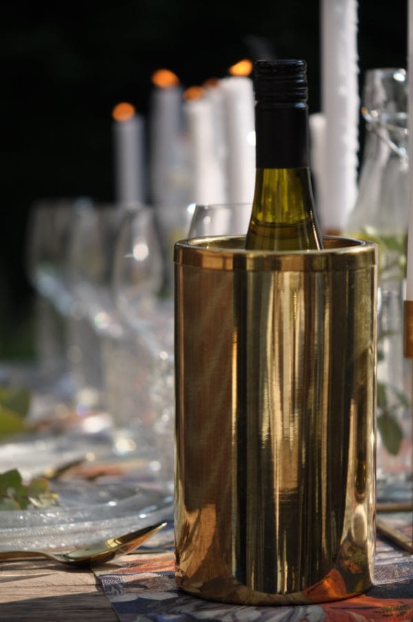 Wijnkoeler vintage goud
