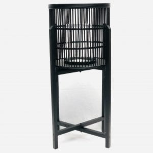 Windlicht rotan Large zwart