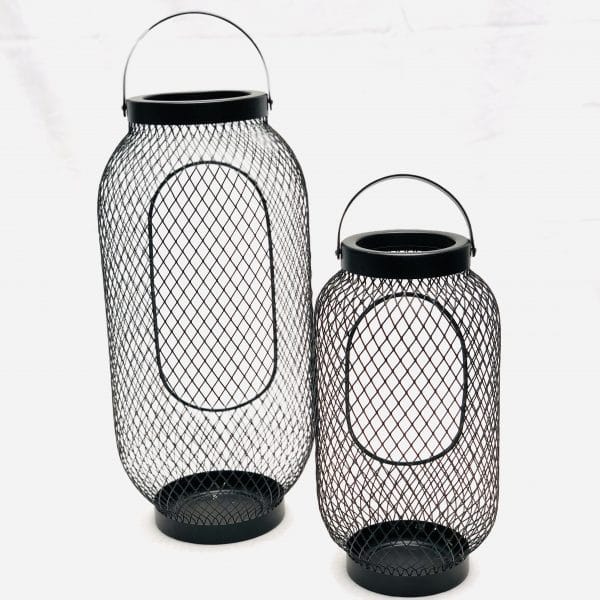 Windlicht zwart raster small - Afbeelding 2