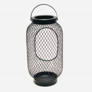 Windlicht zwart raster small